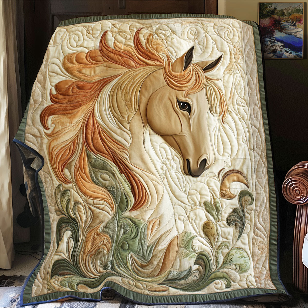 Abstract Horse Quilt Blanket Cute Cozy Blanket Cool Gifts For Horse Lovers