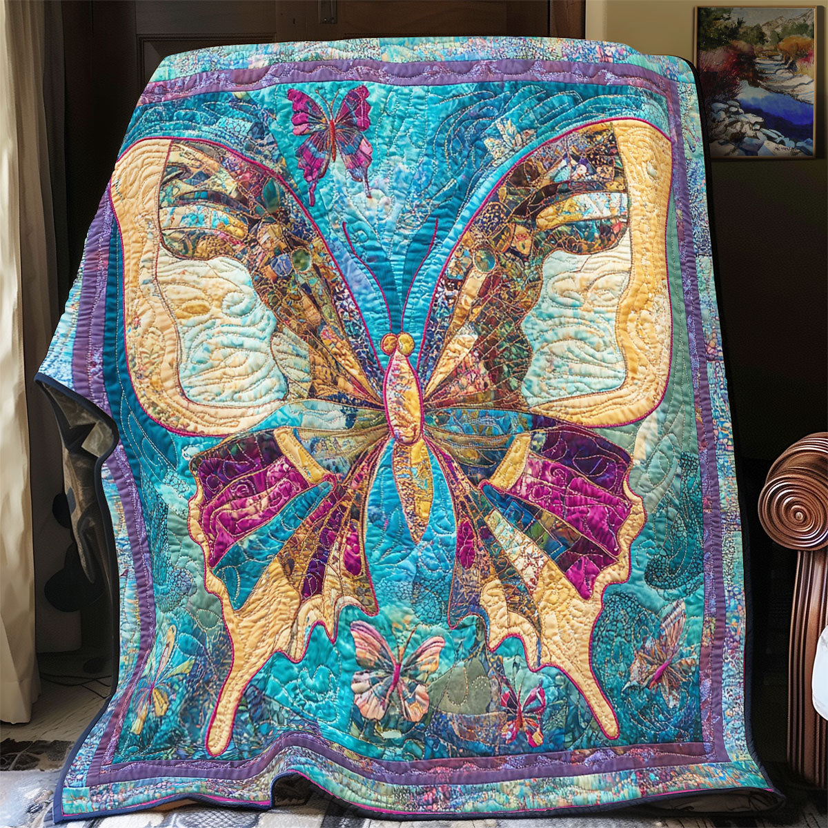 Abstract Quilt Blanket Butterfly Mother’s Day Presents