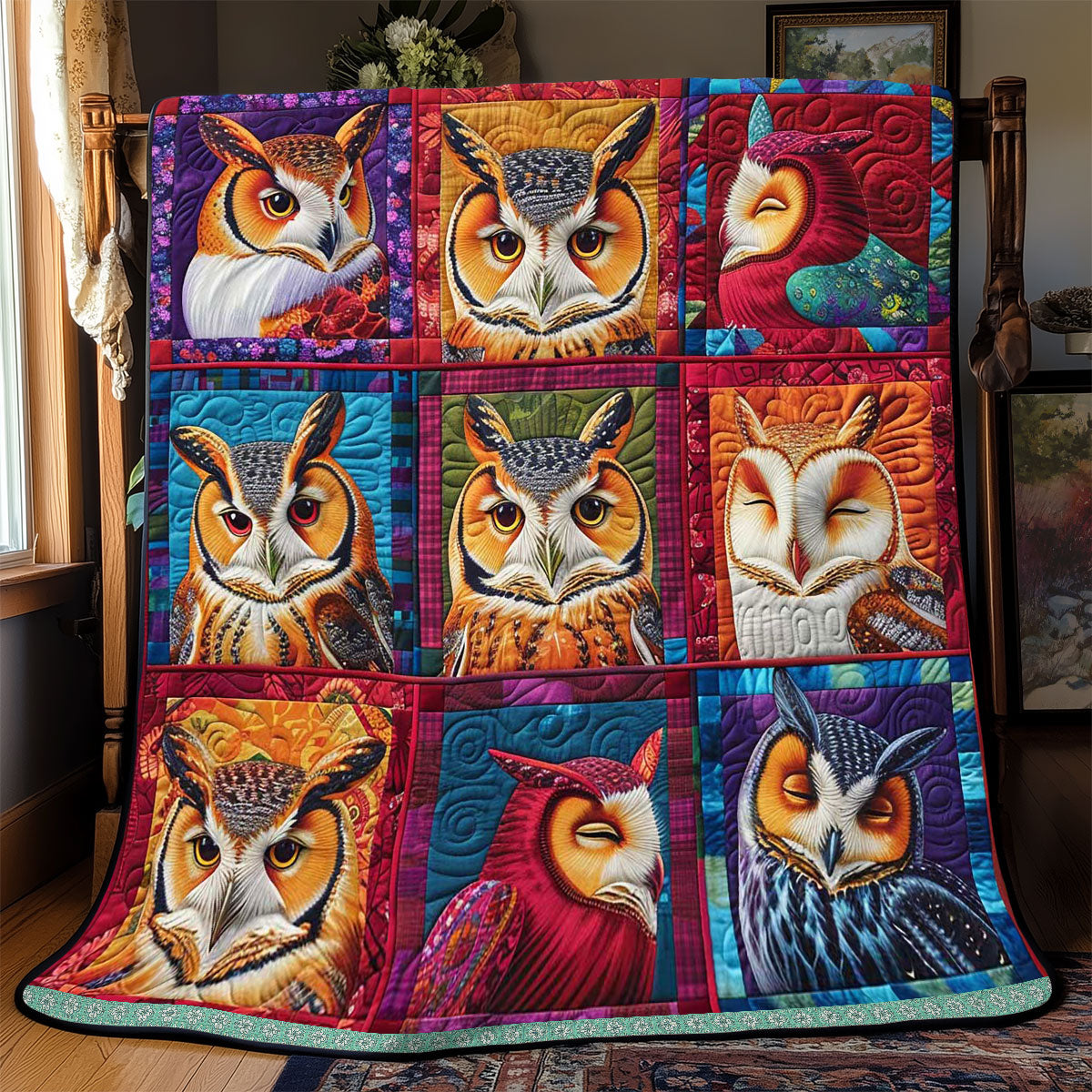 Abstract Owl Album Quilt Blanket Best Owl Gifts