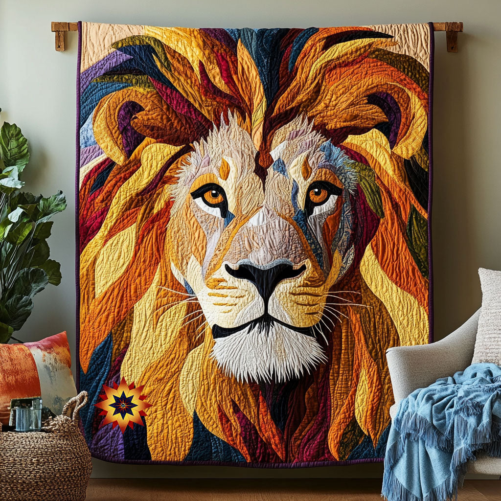 Abstract Lion Quilt Blanket Lion Themed Gifts